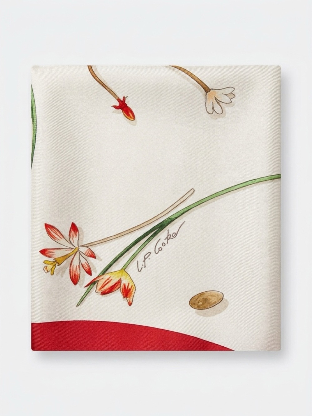 HERMES Vintage Fleurs et Plumes Silk Scarf 
Carre 90 by Leigh P Cooke - Picture 3 of 7